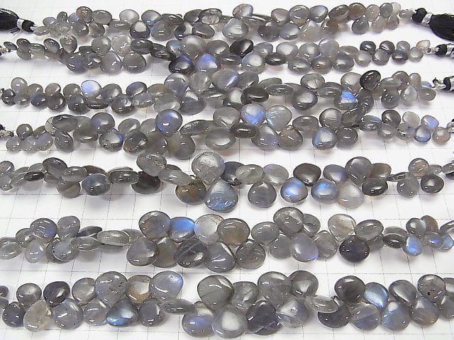 Blauer Labradorit AA++ Kastanienbriolette (glatt) halbe oder 1 Strang Perlen (ca. 7 Zoll / 18 cm)