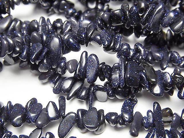 Blaue Goldene Sandstein Chips (Kleine Nugget) 1Strang Perlen (ca. 31 Zoll / 78 cm)