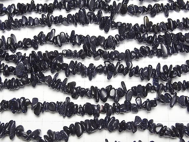 Blaue Goldene Sandstein Chips (Kleine Nugget) 1Strang Perlen (ca. 31 Zoll / 78 cm)