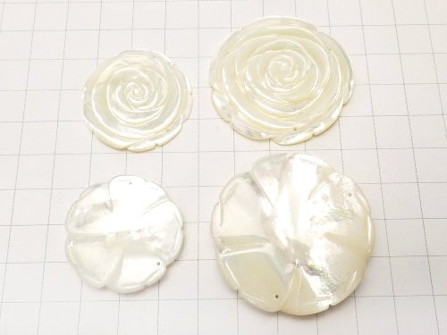 1Stk 5,79 $ Weiße Muschel (Silberlippen-Auster) AAA Rose 30mm, 40mm Drei Löcher 1Stk
