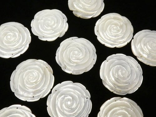 1Stk 5,79 $ Weiße Muschel (Silberlippen-Auster) AAA Rose 30mm, 40mm Drei Löcher 1Stk