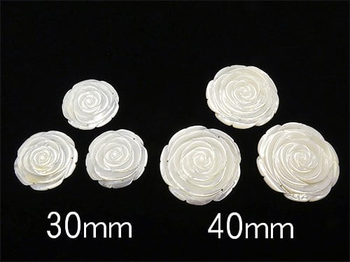 1Stk 5,79 $ Weiße Muschel (Silberlippen-Auster) AAA Rose 30mm, 40mm Drei Löcher 1Stk