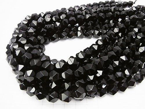 1strand $7.79! Onyx 24Faceted Round 10mm 1strand beads (aprx.15inch/36cm)