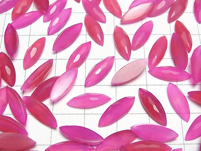 Fuchsia pink Chalcedon AAA Rose Cut Marquise 15 x 5 mm 3Stk $3.79!