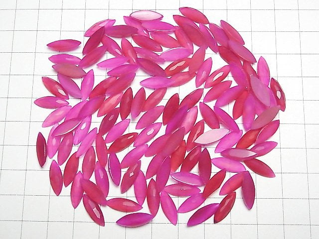Fuchsia pink Chalcedon AAA Rose Cut Marquise 15 x 5 mm 3Stk $3.79!