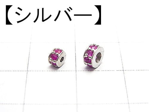 1pc $11.7! Parts with Pink Sapphire Rondelle 3mm, 4mm Silver 925