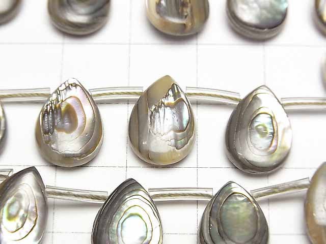 Abalone Muschel Tropfenform (glatt) 14x10x4,5mm 1/4 oder 1strang (26 Stück)