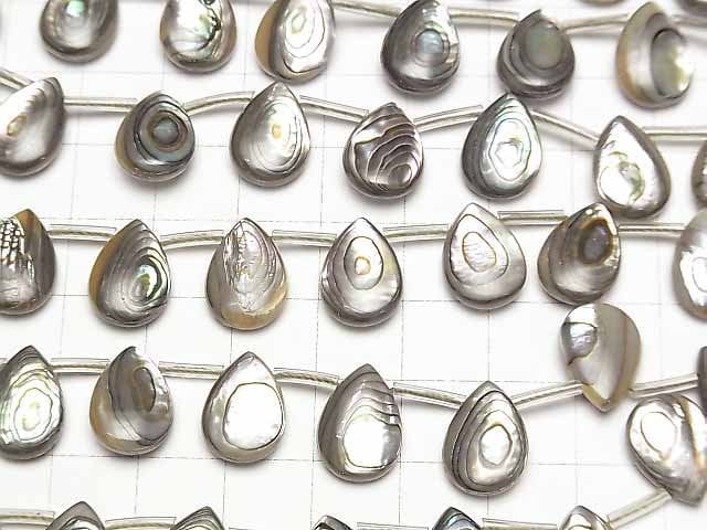 Abalone Muschel Tropfenform (glatt) 14x10x4,5mm 1/4 oder 1strang (26 Stück)