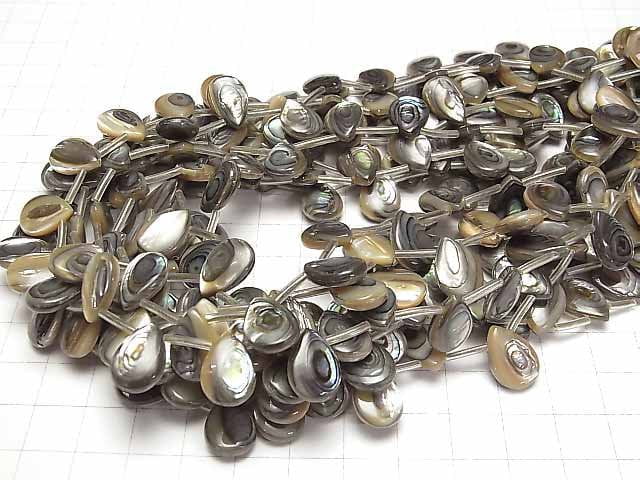 Abalone Muschel Tropfenform (glatt) 14x10x4,5mm 1/4 oder 1strang (26 Stück)