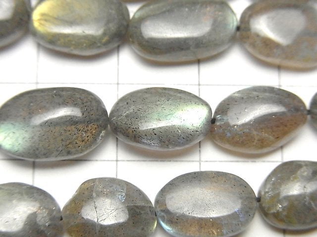 Hochwertiger Labradorit AAA- Oval -Flach Nugget Halb- oder 1-Strang Perlen (ca. 15 Zoll/38 cm)