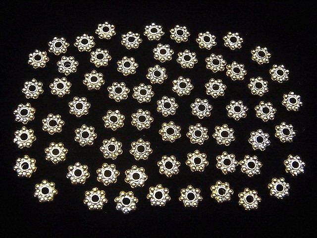Silver 925 Antique Gold Finish Rondelle Daisy 4, 5, 6mm 10pcs