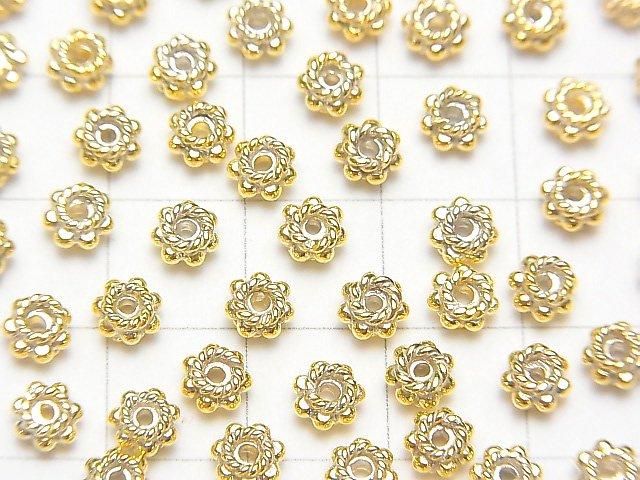 Silver 925 Rondelle 5x5x3mm Antique Gold Finish 4pcs $5.39-!