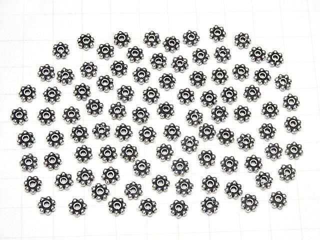 Silver925 Rondelle Daisy 4, 5, 6mm Oxidized Finish 5pcs