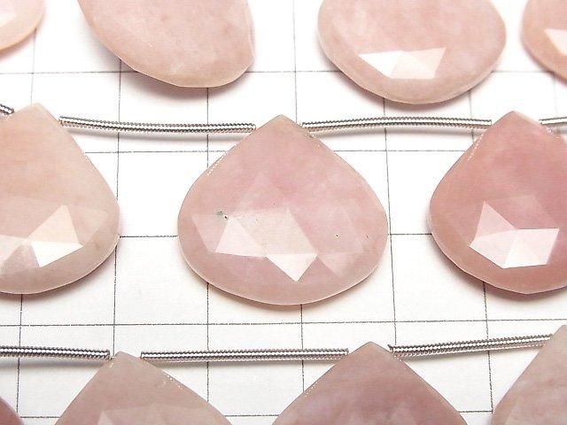 Hochwertiger rosa Opal AAA- Kastanienform facettierte Briolette 1-Strang (5 Stück)