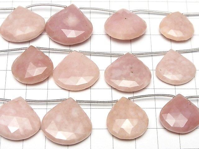 Hochwertiger rosa Opal AAA- Kastanienform facettierte Briolette 1-Strang (5 Stück)