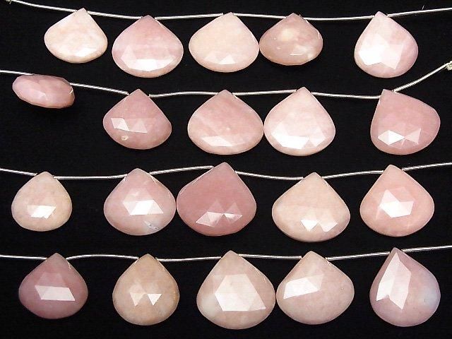 Hochwertiger rosa Opal AAA- Kastanienform facettierte Briolette 1-Strang (5 Stück)