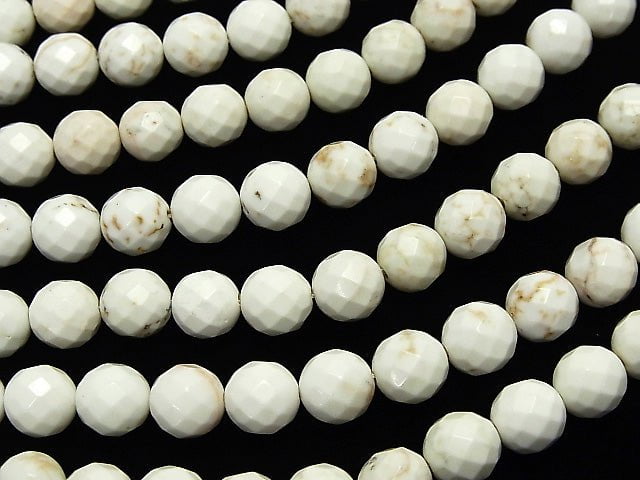 1strand $6.79! Magnesite 64Faceted Round 8mm 1strand beads (aprx.15inch/36cm)