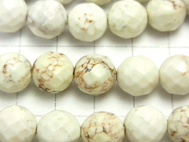 1strand $7.79! Magnesite 64Faceted Round 10mm 1strand beads (aprx.15inch/37cm)
