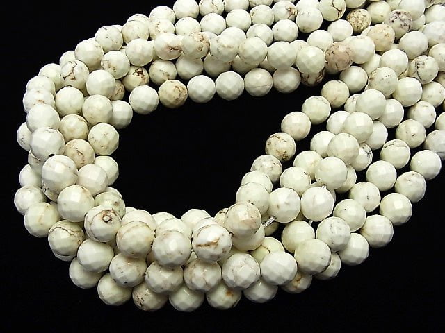 1strand $7.79! Magnesite 64Faceted Round 10mm 1strand beads (aprx.15inch/37cm)