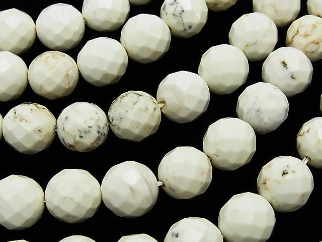 1strand $8.79! Magnesite 64Faceted Round 12mm 1strand beads (aprx.15inch/37cm)