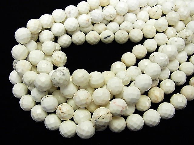 1strand $8.79! Magnesite 64Faceted Round 12mm 1strand beads (aprx.15inch/37cm)