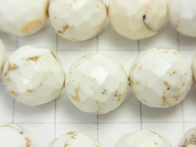 Magnesite 64Faceted Round 14mm half or 1strand beads (aprx.15inch/37cm)