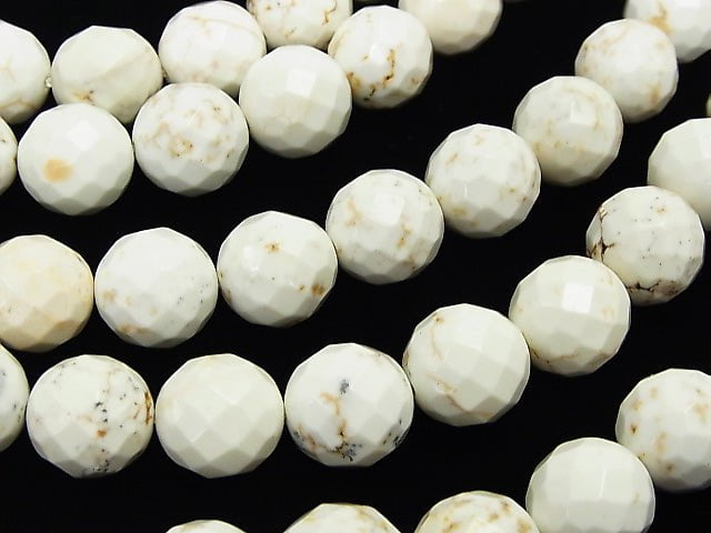 Magnesite 64Faceted Round 14mm half or 1strand beads (aprx.15inch/37cm)