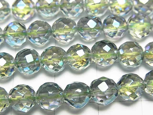 Grüner Blitzkristall 64 Facettierte Runde 6mm halbe oder 1strang Perlen (ca. 15 Zoll / 37 cm)