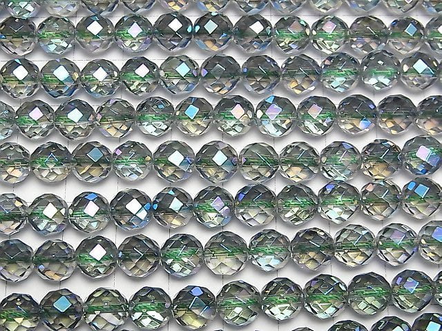 Grüner Blitzkristall 64 Facettierte Runde 8mm halbe oder 1strang Perlen (ca. 15 Zoll / 37 cm)
