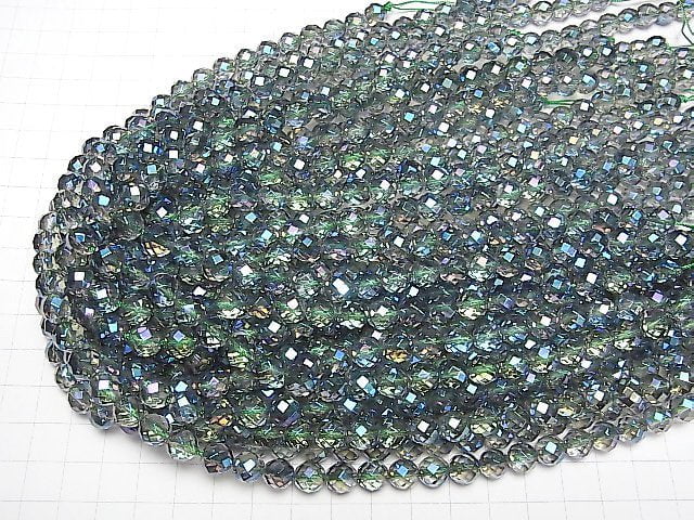 Grüner Blitzkristall 64 Facettierte Runde 8mm halbe oder 1strang Perlen (ca. 15 Zoll / 37 cm)