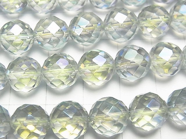 Grüner Blitzkristall 64 Facettierte Runde 10mm halbe oder 1strang Perlen (ca. 15 Zoll / 37 cm)