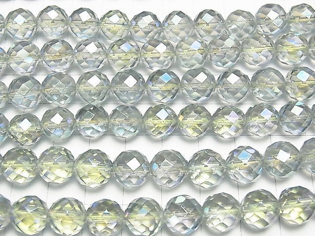 Grüner Blitzkristall 64 Facettierte Runde 10mm halbe oder 1strang Perlen (ca. 15 Zoll / 37 cm)