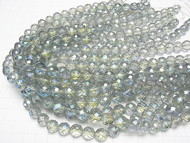 Grüner Blitzkristall 64 Facettierte Runde 10mm halbe oder 1strang Perlen (ca. 15 Zoll / 37 cm)