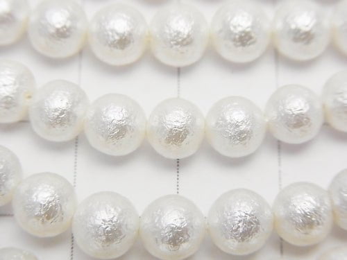 Muschelperle (Zuckerperle) Weiße Rund 6mm 1Strang Perlen (ca. 15 Zoll/38 cm)