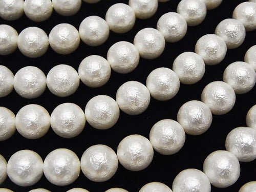 Muschelperle (Zuckerperle) Weiße Rund 10mm 1Strang Perlen (ca. 15 Zoll/38 cm)