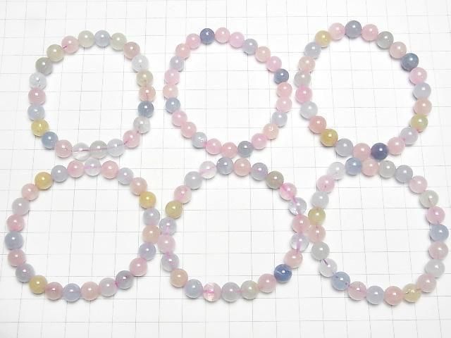 Berylmix (Multicolor Aquamarin) AAA- Runde 8mm Armband
