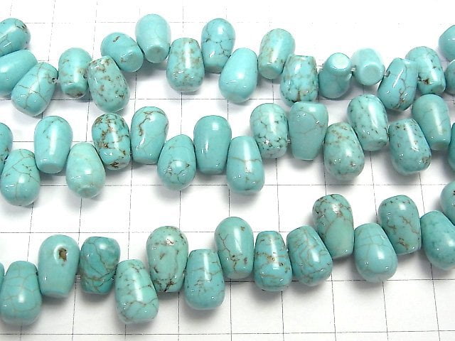 1strang 8,79 $! Magnesit Türkis Tropfen (Glatt) 12x8x8mm 1strang Perlen (ca. 15 Zoll / 36 cm)