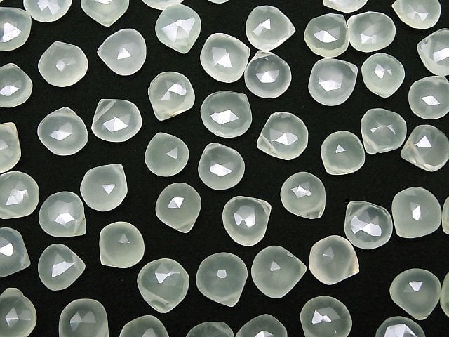 Hochwertige Hellgrüne Chalcedon AAA Kastanie Facettierte Briolette 10 Stück