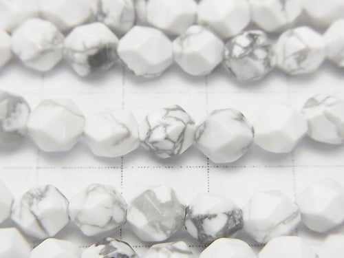 1strand $6.79! Howlite Magnesite 24Faceted Round 6mm 1strand beads (aprx.15inch/37cm)