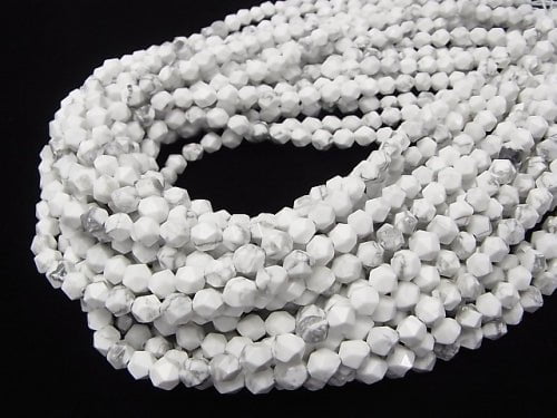 1strand $6.79! Howlite Magnesite 24Faceted Round 6mm 1strand beads (aprx.15inch/37cm)