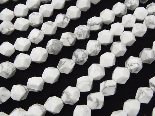 1strand $7.79! Howlite Magnesite 24Faceted Round 8mm 1strand beads (aprx.15inch/36cm)