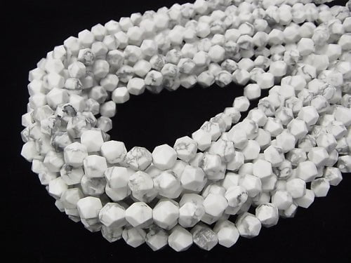 1strand $7.79! Howlite Magnesite 24Faceted Round 8mm 1strand beads (aprx.15inch/36cm)
