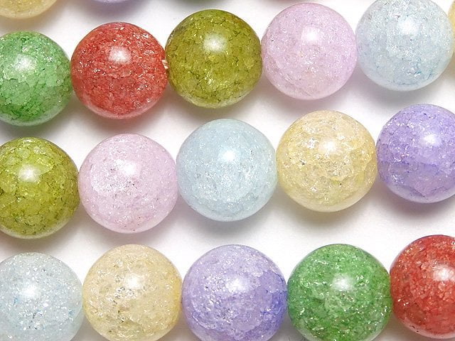 Cracked Crystal, Round Gemstone Beads