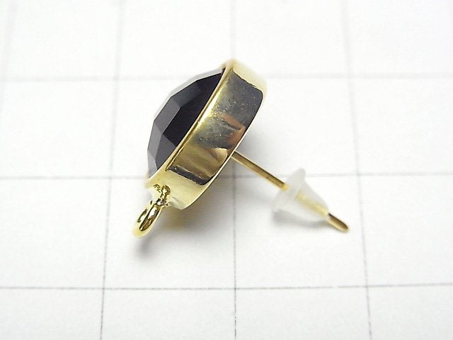 Ohrringe Ohrstecker Kupfer 1 Paar mit Münz-Obsidian