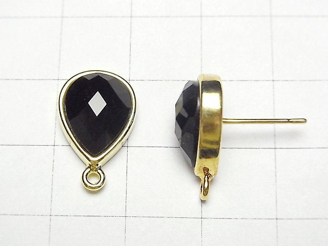 Ohrringe Ohrstecker Kupfer 1 Paar mit Tropfen-Obsidian