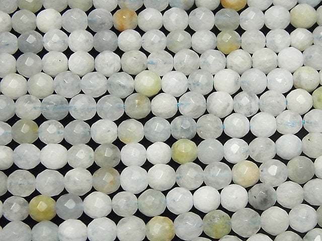 Mehrfarbiger Aquamarin 64 Facettierte Runde 6 mm halb oder 1 Strang Perlen (ca. 15 Zoll / 37 cm)