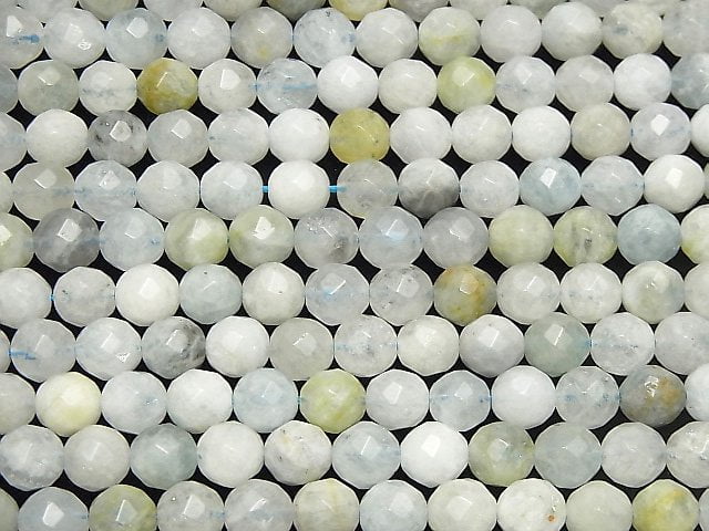Mehrfarbiger Aquamarin 64 Facettierte Runde 8 mm halb oder 1 Strang Perlen (ca. 15 Zoll / 37 cm)