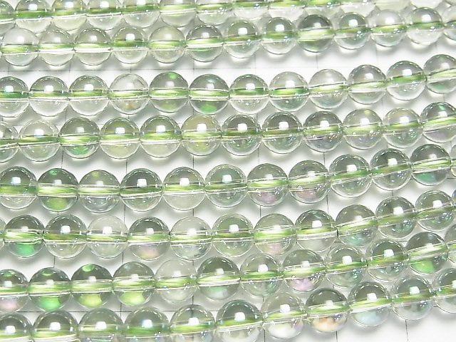 Grüner Flash Kristall Rund 6mm halbe oder 1 Strang Perlen (ca. 15 Zoll / 37 cm)