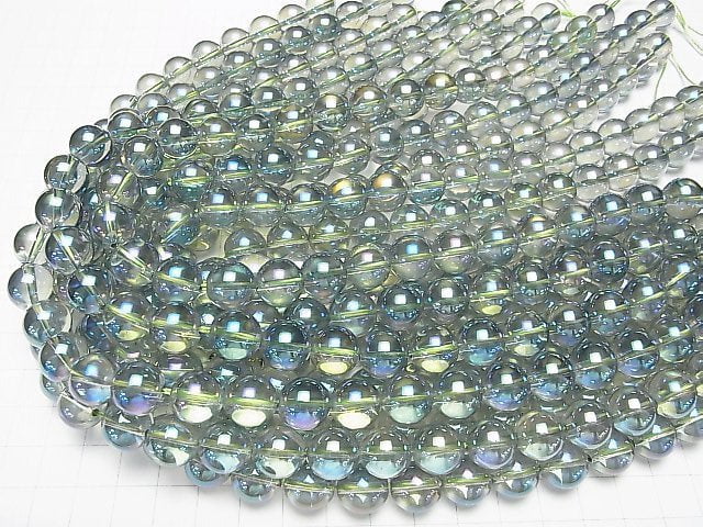 Grüner Flash Kristall Rund 12mm halbe oder 1 Strang Perlen (ca. 15 Zoll / 37 cm)