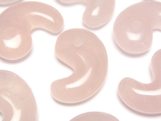 Rosenquarz AA++ Komma-förmige Perle 30x20mm 2 Stück